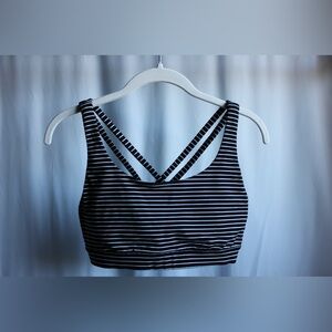 Lululemon, Energy Bra *Medium Support B-D Cups, Mod Stripe Black White, Size: 6.